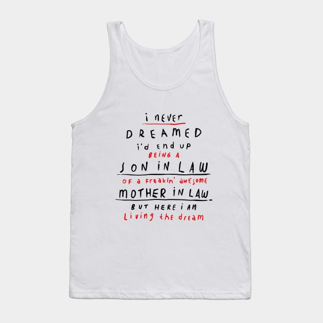 Son in Law - Mother in Law Typography Tank Top by HOWAM PROJECT